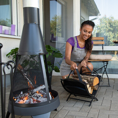 Relaxdays Firewood Basket with Carrying Tarp