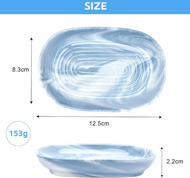 2 шт. мильниця керамічна, антиковзка, тримач для мила, мармур, овальна, для ванної, кухні, душу