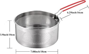 Ситечко для пасти, нержавіюча сталь, знімний ручка, 20 см, 18 см