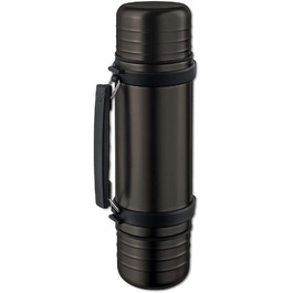 Isosteel Duo Vacuum Insulated Stainless Steel Water Bottle - 1.0L, Titan Gray, Quickstop Lid & 2 Cups