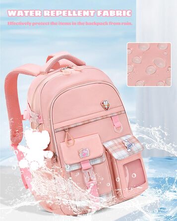 Дитячий рюкзак для дівчаток-підлітків, рожевий: зручний та водонепроникний для школи та подорожей (9-15 років)