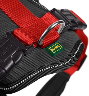 Нашийник для собак HUNTER Neopren, оливковий/чорний, розмір M/1 M/2, міцний нейлон, м'який неопрен, світловідбиваючий 3M Scotchlite, зручний, легкий у догляді