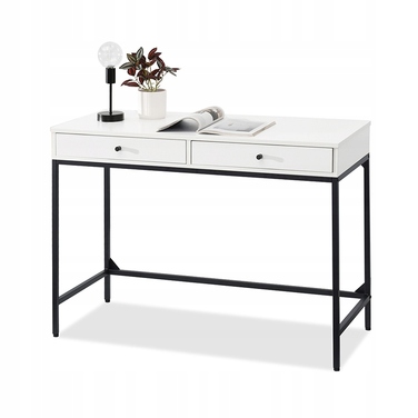 Прямокутний письмовий стіл Mebel-Partner 110 x 48 x 76 см, білий/чорний
