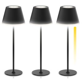 Світлодіодний акумуляторний настільний світильник Brandson з димером та 3 режимами світла (рожевий, чорний набір 3 шт.) - LED лампа на стіл, нічник, для читання, для дому та вулиці