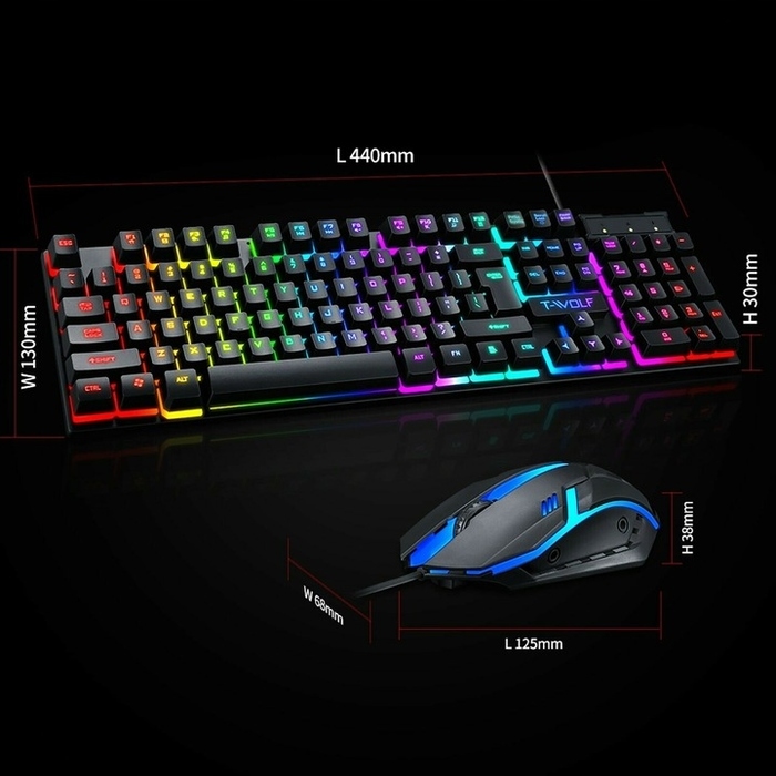Ігровий набір: гібридна клавіатура з RGB-підсвіткою, USB