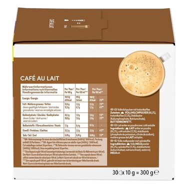 Капсули для кави NESCAFÉ Dolce Gusto Café au Lait, 300 г (набір 3х30 капсул)