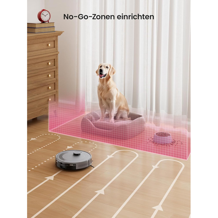Робот-пилосос LEFANT M2 з функцією миття підлоги, 6000Pa, LiDAR-навігація, зони заборони, керування через додаток/Alexa, ідеальний для шерсті тварин, килимів та твердих підлог M2G