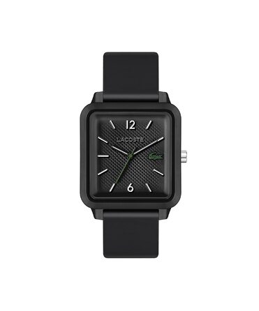 Годинник чоловічий Lacoste LACOSTE.12.12 Studio кварцовий з силіконовим браслетом (Чорний)