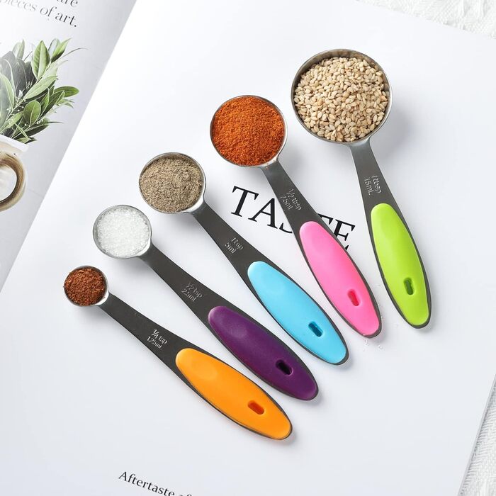 Stainless Steel Measuring Cup & Spoon Set - Measuring Cups and Spoons including 5 Nesting Cups and 5 Spoons, for dry and liquid ingredients (5+5)