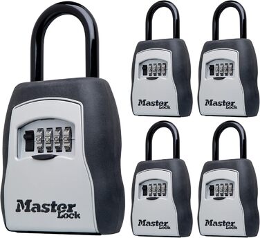Master Lock 5415D Heavy Duty Key Lock Box - Zinc Wall Mount - Holds 5 Keys