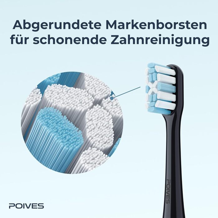 Електрична зубна щітка POIVES P1 Pro з датчиком тиску, 72 000 рухів, гарантія до 4 років, 111 днів без ризику, довга робота від акумулятора, колір Midnight Blue