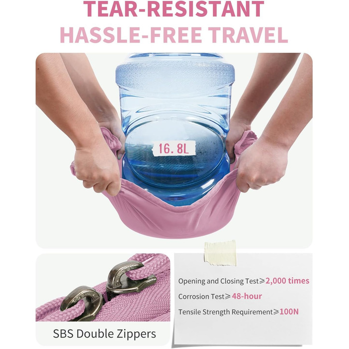 ECOHUB Органайзер для валізи, набір 6 шт. з ID-міткою, еко-пакувальні куби, легкі дорожні сумки, органайзер для рюкзака, патендована модель (Темно-рожевий)