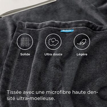 BEDSURE Плед теплий флісовий, 150x200 см, темно-сірий. М'який плед для дивана, теплий зимовий плед, подарунок для жінок. Плед для дому та відпочинку.