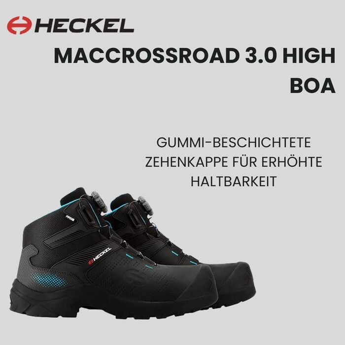 Черевики робочі Heckel MACCROSSROAD 3.0 S3 з BOA застібкою, водонепроникні, 43 EU, чорно-сині