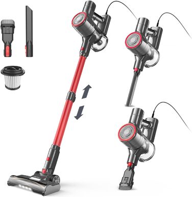 Пилосос 6-в-1: вертикальний та ручний, з 6м кабелем, потужність 23kPa, 600W, без мішка, для твердих поверхонь та килимів, легкий та тихий