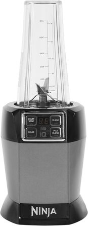Ninja Mixer with 2 programs: Mixing & Max Mixing, Pulse function, 2 x 700ml cups with pouring lids, 1000W, dishwasher-safe, Mixer Smoothie Maker, Auto-iQ, Black BN495EU