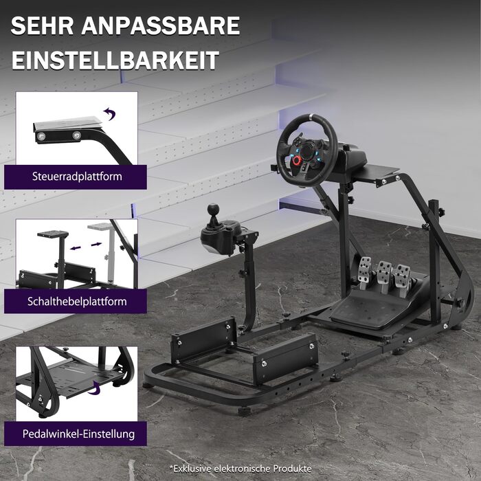 Ігровий кокпіт-симулятор Minneer Racing Simulator Cockpit для керма Logitech G923, G29, G920 та Thrustmaster T248, T300RS, регульована висота (педалі не входять)