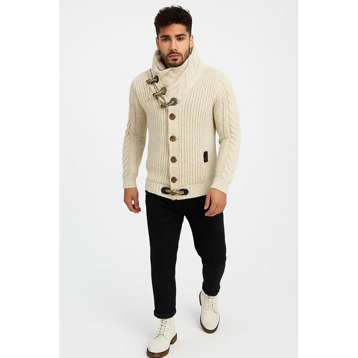 Чоловічий кардиган Eif Neson з ґудзиками, світло-бежевий, Regular Fit, для повсякденного та ділового стилю