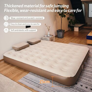 Надувний матрац Naturehike 2 персони з електричним насосом, 200x150x25 см, самонадувний, преміум-якість, для кемпінгу та дому