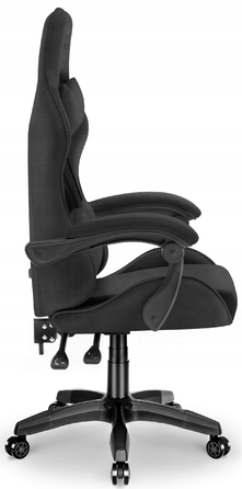 Ігрове офісне крісло HELL'S CHAIR Rainbow Black, обертове, тканина