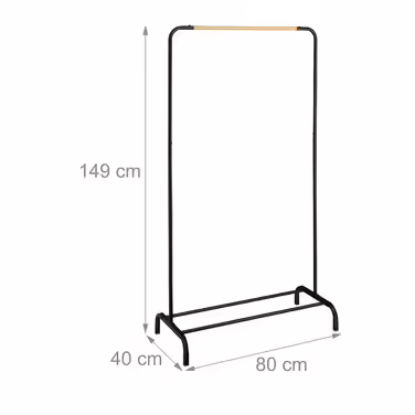 Relaxdays Clothes Rack Metal Black