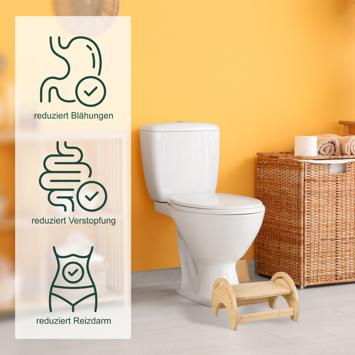 Регульований бамбуковий туалетний стілець Relaxdays