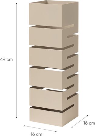Сумка для парасольки Baroni Home з металу з геометричним різьбленням, з гачками та знімним піддоном для збору води - для дому та офісу, чорний, 15,5x15x49 см, пудровий