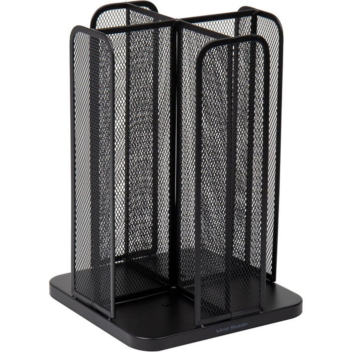 Mind Reader Network Collection, 4-Compartment Cup and Lid Dispenser, Countertop Organizer, Metal Mesh, 8