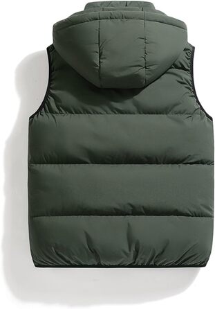 Чоловіча зимова жилетка з утеплювачем, без рукавів, тепла, на блискавці, легка куртка-жилетка з капюшоном (ХAKI, XL)