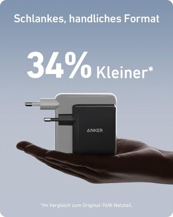Зарядний пристрій Anker Nano II 100W: 3 порти USB-C для MacBook Pro/Air, iPad, Pixelbook, Galaxy, iPhone, ThinkPad, чорний