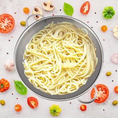 Ситечко для кухні YC Kitchen з нержавіючої сталі, 28,5 см - сито для макаронів, овочів та фруктів, придатне для миття в посудомийній машині