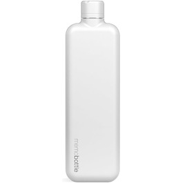 Пляшка для води memobottle з нержавіючої сталі (білий колір), преміум-якість, міцна, герметична, BPA-free, для спорту, подорожей, сучасного стилю