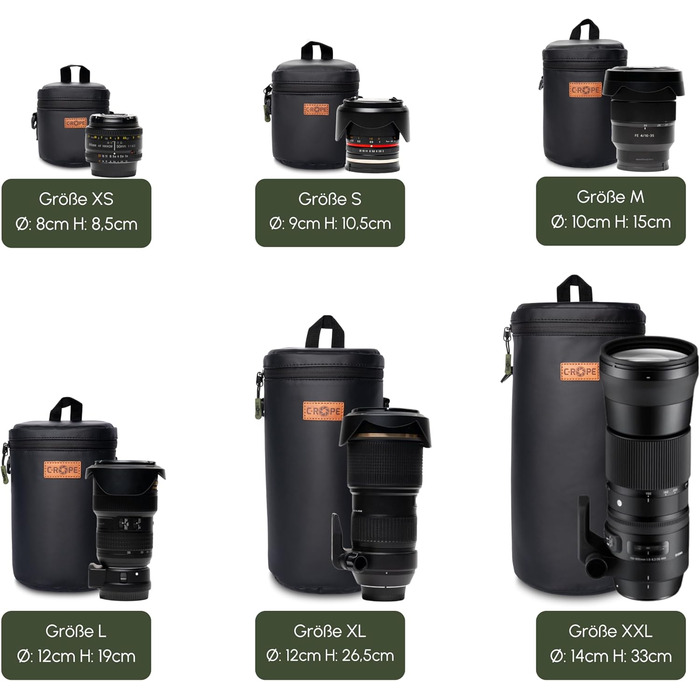 Водонепроникний чохол для об'єктива C-Rope з водонепроникною блискавкою - захисний мішечок для камери - преміум чохол для об'єктива - XS