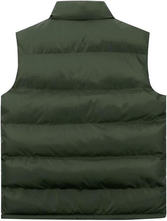 Стьобана жилетка чоловіча Allthemen з коміром-стійкою, спортивна, легка, зимова, для активного відпочинку, перехідна куртка (S, Зелений)