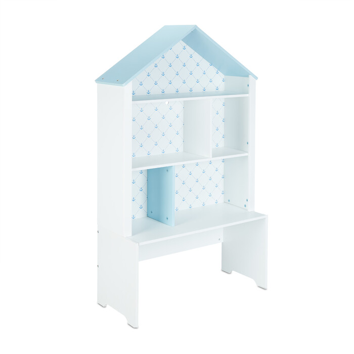 Relaxdays Children's Shelf with Roof in a Nautical Design