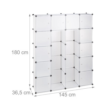 Relaxdays Clothes Cabinet, Modular System with 14 Compartments
