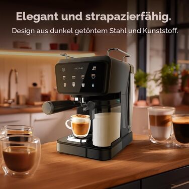 Кавомашина еспресо Cecotec Power Espresso Touch ColdBrew Latte 1350W 20 Бар з молочником та сенсорним дисплеєм
