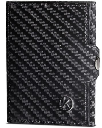 Гаманець Koruta Slim з монетницею та RFID захистом - картхолдер для чоловіків і жінок - мінімалістичний портмоне з карбону, чорний