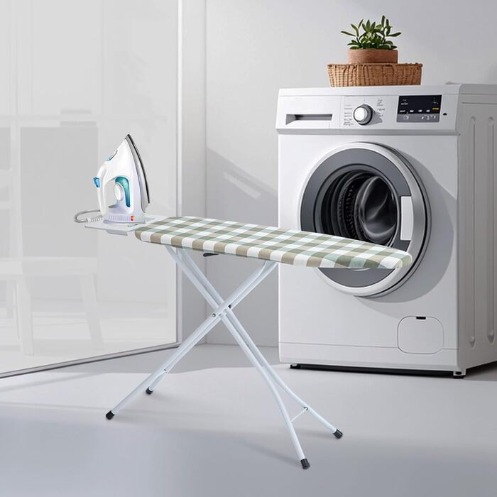 Відкидне прасувальне решітка AllRight з металевою сіткою, 7-позиційне регулювання висоти, антиковзні ніжки, 108.5/75 x 31 см, для парогенераторів, зелений