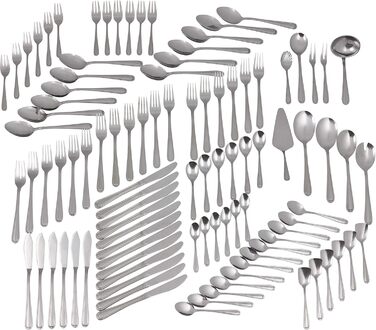 GRÄWE Cutlery Set for 12 People, Stainless Steel, 100-Piece Dinnerware Set, Nickel-Free, Rust-Proof, Hand-Polished, Dishwasher-Safe - Salzburg Series