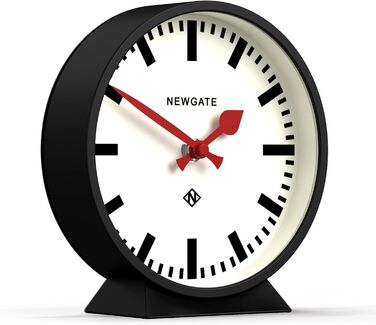 NEWGATE® M Mantel Clock for Fireplace Inserts, Silent, No Ticking, Modern Mantel Clock, Small Mantel Clock, Railroad Dial, Black