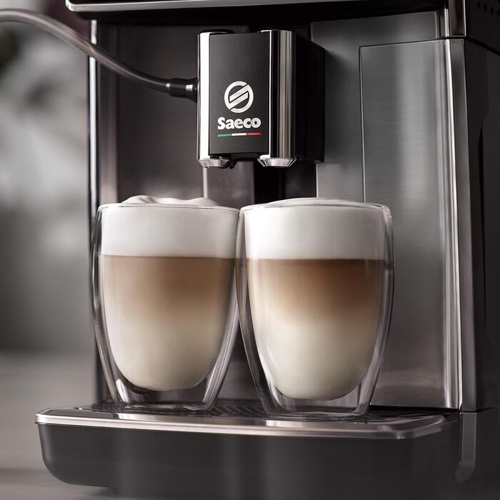 Saeco GranAroma Fully Automatic Espresso Machine, 16 Beverages, 6 User Profiles, Colored TFT Display, Metal Front, SM6585/00. 16 Coffee Specialties. No Wifi