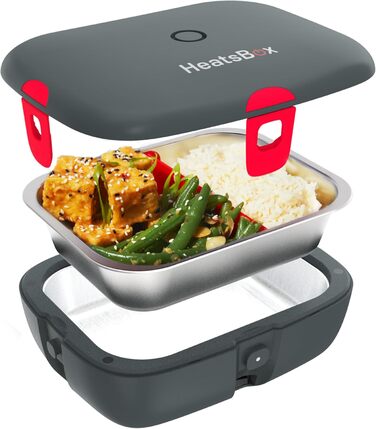 Електрична термобокс Faitron HeatsBox Style, 90 Вт: підігрів їжі для дорослих та дітей, з нержавіючою сталею та герметичним кришкою