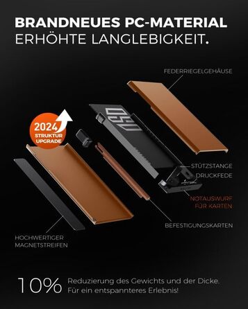 Портмоне DODENSHA® MagSnap для чоловіків з RFID захистом, відділенням для AirTag, картхолдером та відділенням для монет. Чорно-помаранчевий колір.