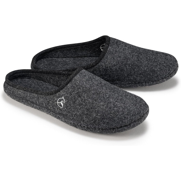 Чоловічі фетрові тапочки ESTRO - теплі зимові халапи для дому, чоловічі халапи, фетр, WOLLFILZ (45 EU, широкі, графіт)