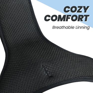 Шлейка для собак VIVAGLORY Easefit, анти-тяга, з ручкою, для тренувань та прогулянок, з м'якою підкладкою, не тягне, захист від вислизання, чорна, M (51-74 см обхват грудної клітки)