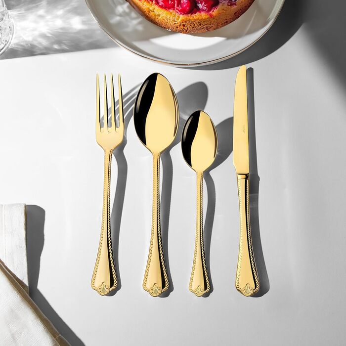 Нержавіюча сталева стололова посуд: набір 24 шт. на 6 осіб - елегантний набір для щоденного використання та особливих випадків, стійкий до корозії