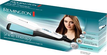 Випрямляч для волосся Remington S8550 Shine Therapy з LCD-дисплеєм: керамічне покриття з аргановою олією та вітаміном E, 150-230°C