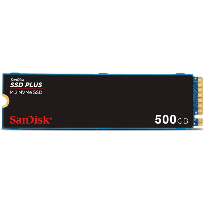 SSD SanDisk Plus 500GB NVMe PCIe Gen 4.0 - внутрішній накопичувач, до 5150 МБ/с, nCache, гарантія 5 років