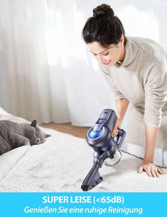 Бездротовий пилосос Greenote 6-в-1 з потужним безщітковим мотором 200W та LED-підсвічуванням, до 30 хвилин роботи, 23000PA